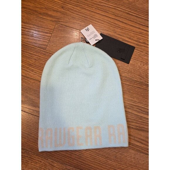 RawGear Beanie Stocking Hat Mens One Size Baby Blue Knit Logo RG623 Unisex NWT - Picture 2 of 5